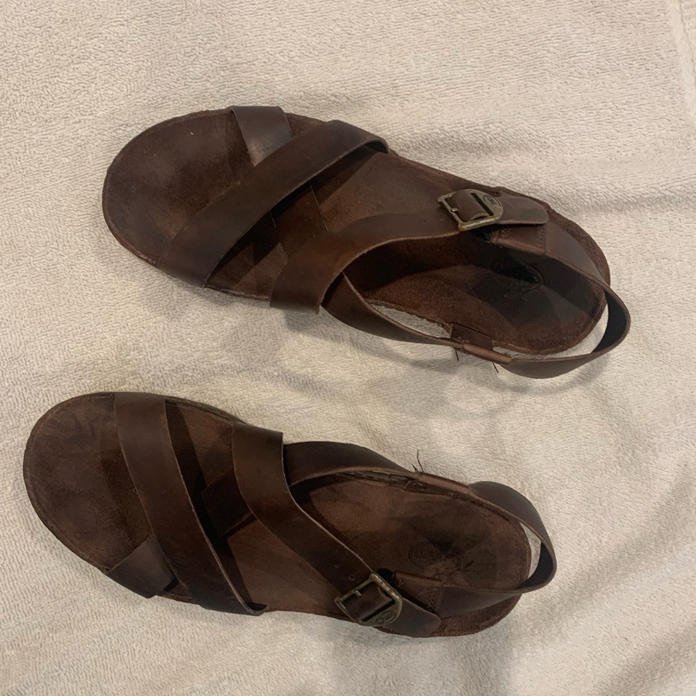 Chaco Brown Leather Sandals with Buckle